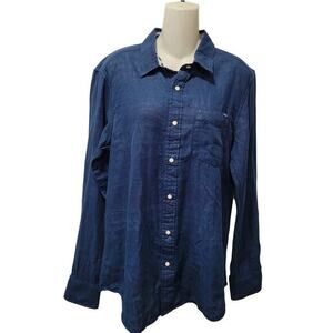 Chubbies Inside Out Reversible Long‎ Sleeve Button Down Shirt Blue Bears Medium